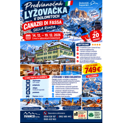  Predvianočná lyžovačka - Canazei:  v  srdci  Dolomitov  a  Selarondy 14.12.-19.12.2026