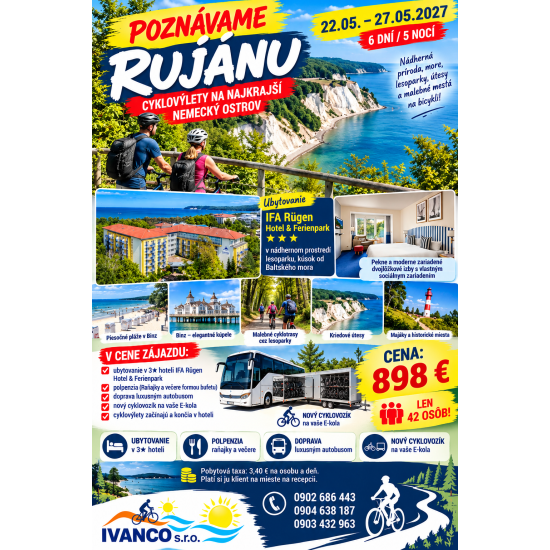 Poznávame Rujánu na bicykloch 22.05.-27.05.2027